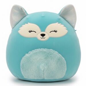 Squishmallow Dabney Cute Teal Blue Fox Plush Pillow 24 Inches Huge Rare Size